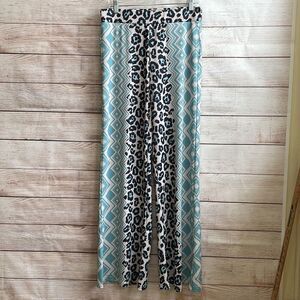 CRAZY TRAIN LEOPARD PRINT WIDE LEG PALAZZO PANTS